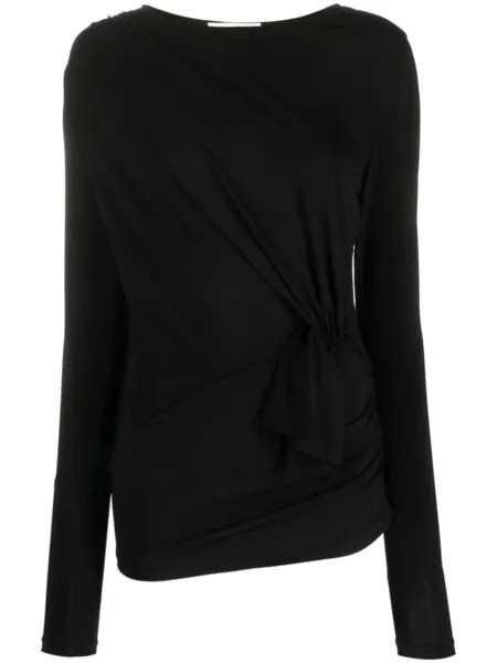 Nina Ricci топ из джерси с узлом спереди, черный