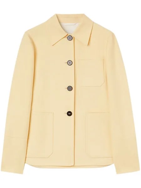 Jil Sander куртка-рубашка с заостренным воротником, желтый