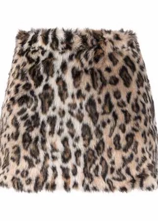 Loulou юбка мини с леопардовым принтом