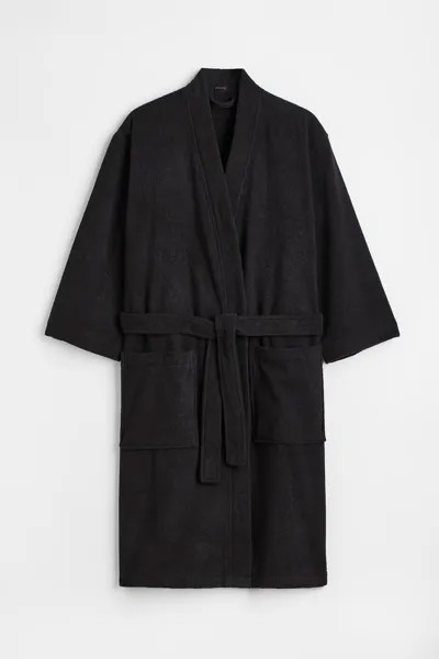 Махровый халат H&M, черный