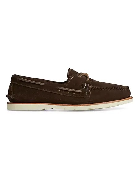 Оригинальные замшевые топсайдеры Sperry x Sunspel с двумя люверсами Sperry, цвет amaretto