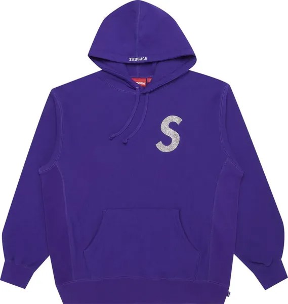 Толстовка Supreme x Swarovski S Logo Hooded Sweatshirt 'Purple', фиолетовый