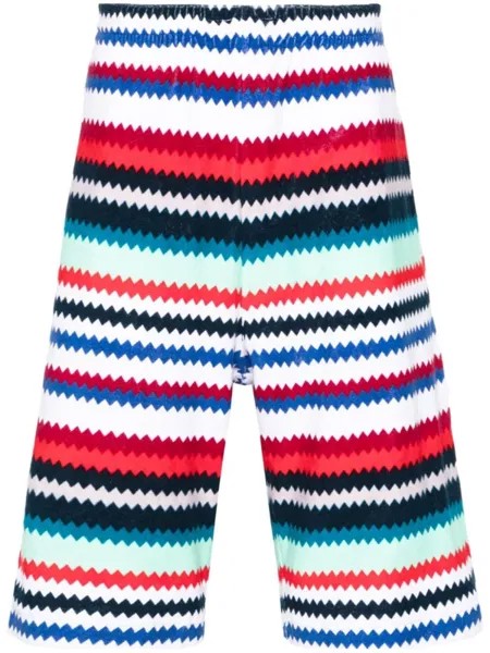 Missoni спортивные шорты с узором зигзаг, красный