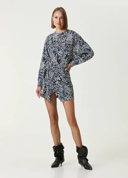 Мини-Платье из шелка с узором Isabel Marant, белый