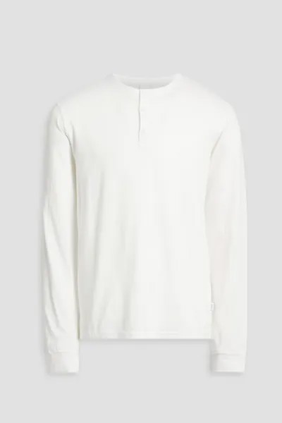 Футболка Henley из джерси из хлопка и модала Onia, белый