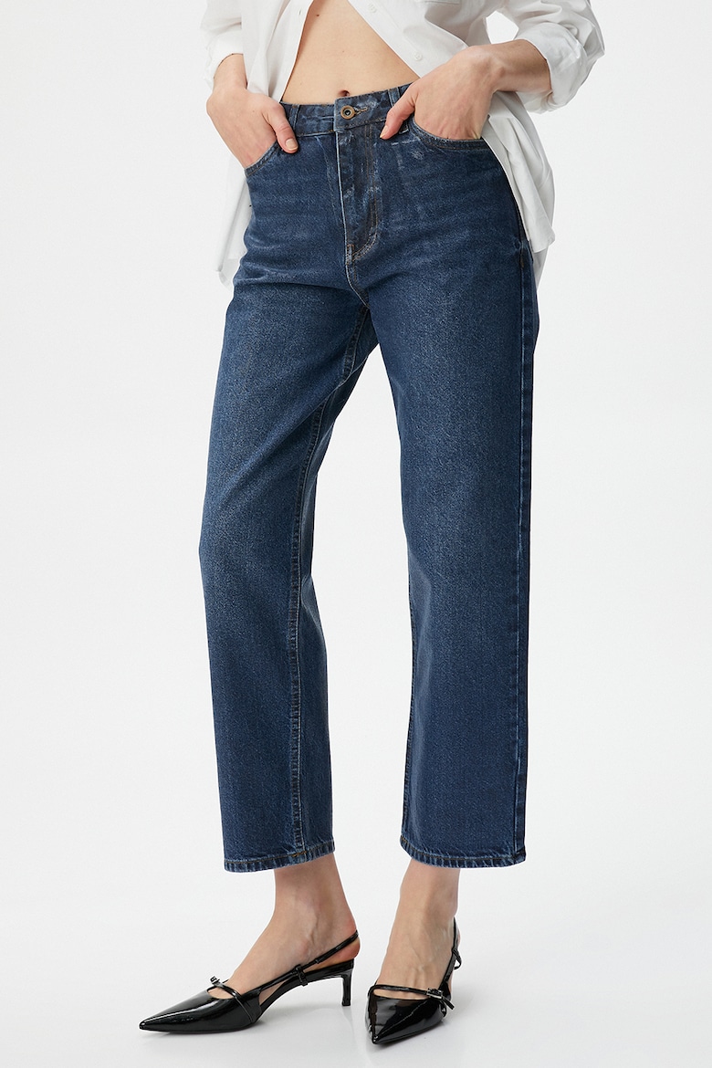 Укороченные джинсы с высокой талией Koton, синий