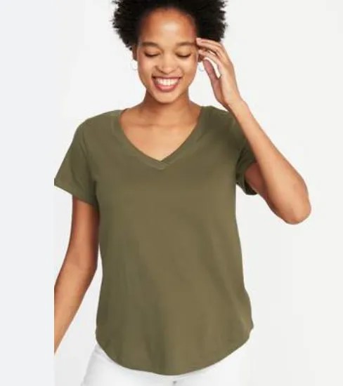 NWT Old Navy Soft EveryWear Slub-Knit футболка с v-образным вырезом для женщин XS