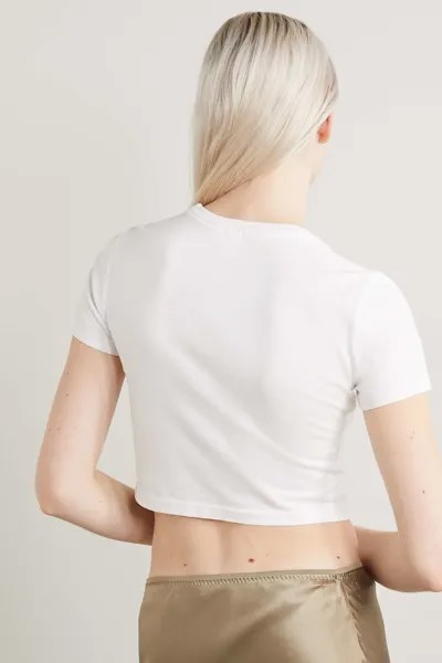 RE/DONE + Укороченная футболка Hanes из хлопкового джерси, белый