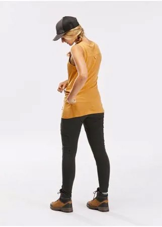 Майка для треккинга из шерсти мериноса TRAVEL 500 жёлтая женская , размер: XL, цвет: Горчичный FORCLAZ Х Декатлон