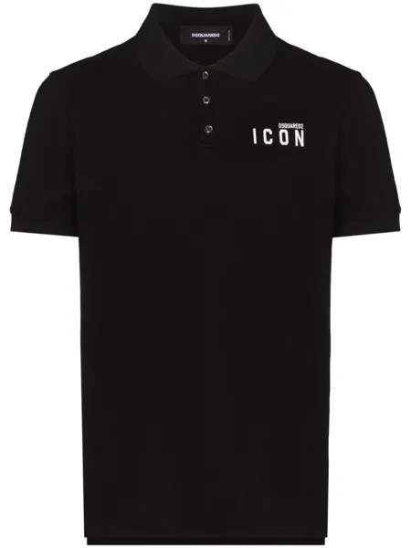 Dsquared2 рубашка поло с принтом Icon, черный