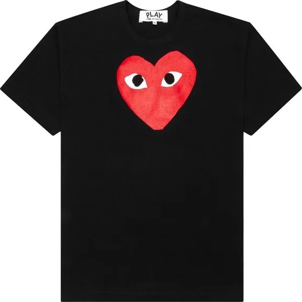 Футболка Comme des Garçons PLAY Heart T-Shirt 'Black', черный