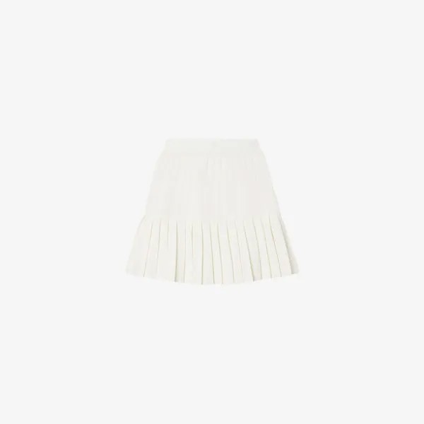 Плиссированная мини-юбка из эластичной ткани с эластичной талией Sandro, цвет naturels