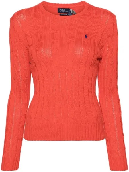 Polo Ralph Lauren джемпер фактурной вязки с вышитым логотипом, красный