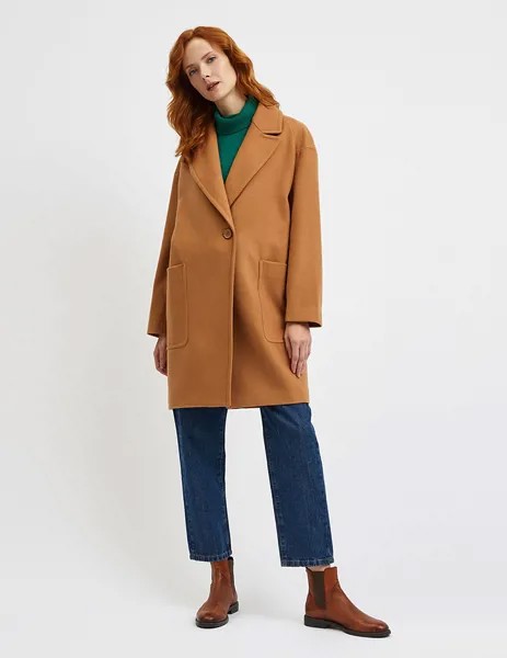 Пальто женское United Colors of Benetton 21A_2DK65K384 коричневое 48