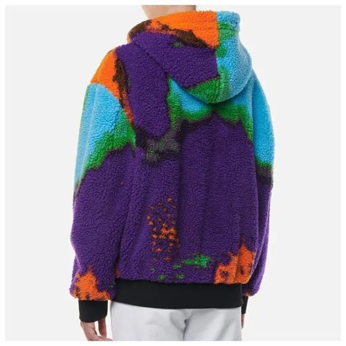 Женская флисовая куртка MSGM Abstract Print Sherpa Hooded фиолетовый, Размер 36