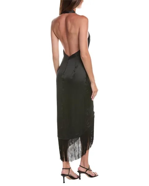 BCBGMAXAZRIA Коктейльное платье с бахромой, черный