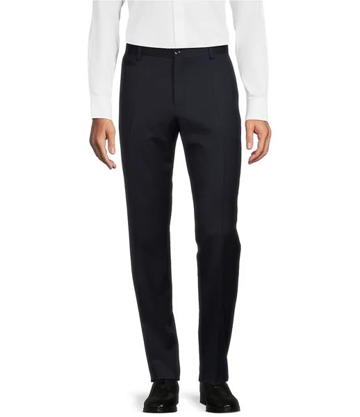 Классические брюки узкого кроя с плоской передней частью Hugo Boss Genius, синий