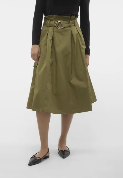 Юбка с поясом Vero Moda VMHAYA BELT SKIRT, цвет olive green