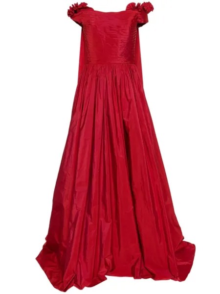 Elie Saab платье-кейп из тафты, красный