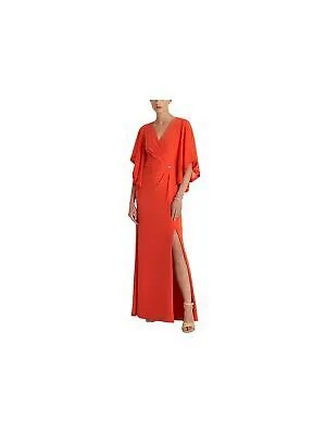 LAUREN RALPH LAUREN Женское длинное вечернее платье с оранжевой подкладкой 8