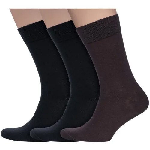 Комплект из 3 пар мужских носков Grinston socks (PINGONS) из 100% хлопка микс 2, размер 29