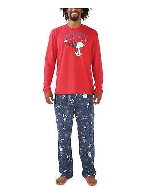 HYBRID APPAREL Мужская красная футболка с эластичной резинкой, топ, прямые штаны, пижама XL