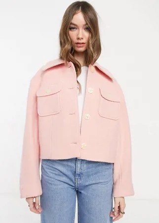 Розовая укороченная куртка из переработанных материалов & Other Stories-Розовый цвет
