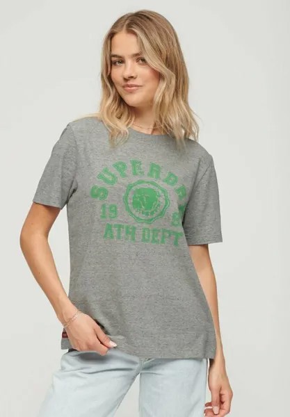 Футболка с принтом COLLEGE Superdry, цвет athletic grey marl