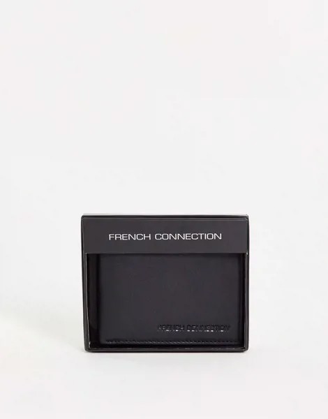 Черный бумажник классического складного дизайна French Connection-Черный цвет