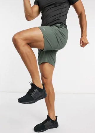 Спортивные шорты из быстросохнущей ткани цвета хаки ASOS 4505-Зеленый