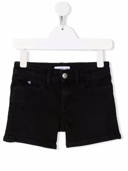 Calvin Klein Kids logo-patch denim shorts