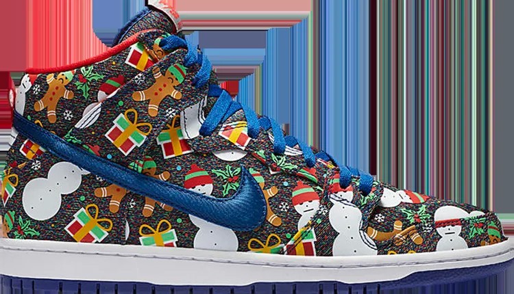 Кроссовки Nike Concepts x SB Dunk Pro High 'Ugly Christmas Sweater' 2017 Special Box, многоцветный