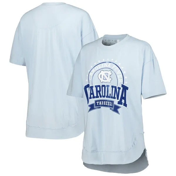 Женское пончо Pressbox в винтажном стиле, синяя футболка North Carolina Tar Heels с надписью «Капитан»