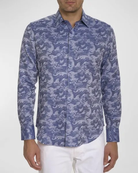 Мужская спортивная рубашка Wave You из льна и хлопка Robert Graham