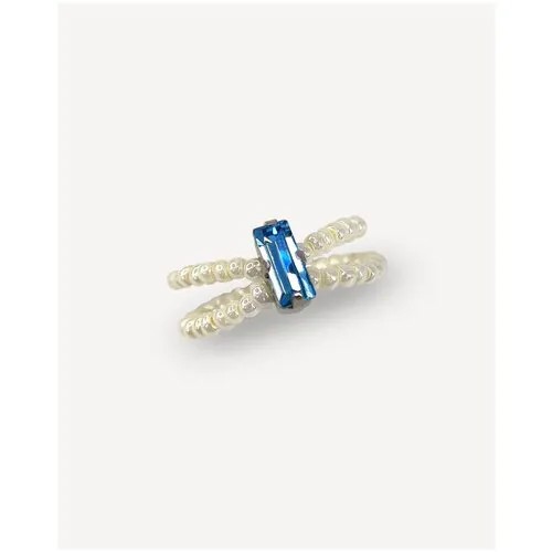 Кольцо из натурального жемчуга с кристаллом Swarovski /Сваровски /кольцо на резинке/ кольцо бижутерия женское/ украшение
