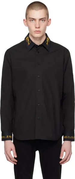Черная акварельная рубашка от кутюр Versace Jeans Couture, цвет Black
