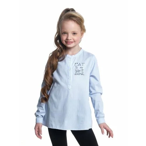 Туника Mini Maxi, хлопок, размер 110, голубой, мультиколор