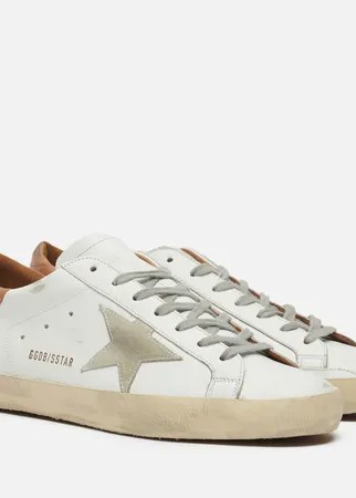 Мужские кроссовки Golden Goose Super-Star Leather/Suede Star, цвет белый, размер 41 EU