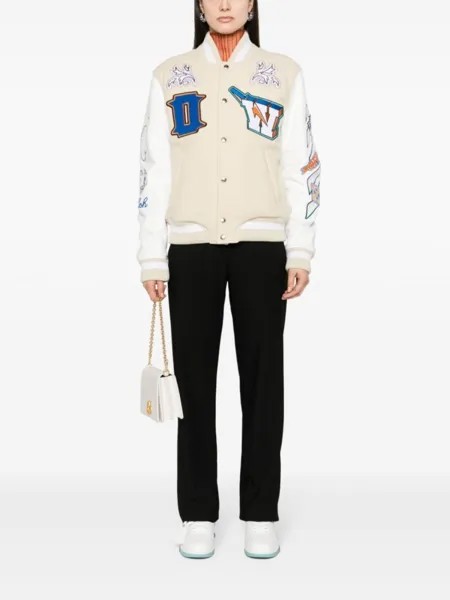 Off-White бомбер Tunderbolt, нейтральный цвет