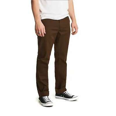 Брюки-чиносы Brixton Reserve (коричневые) Мужские брюки стандартного кроя с прямыми штанинами