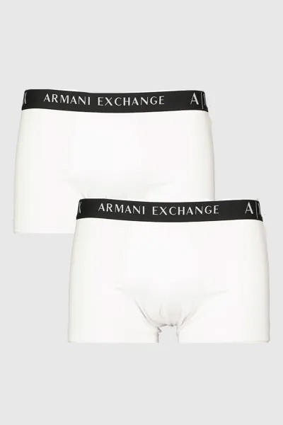 Боксеры с логотипом на поясе - 2 пары Armani Exchange, белый