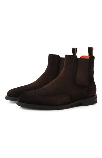 Замшевые сапоги Santoni