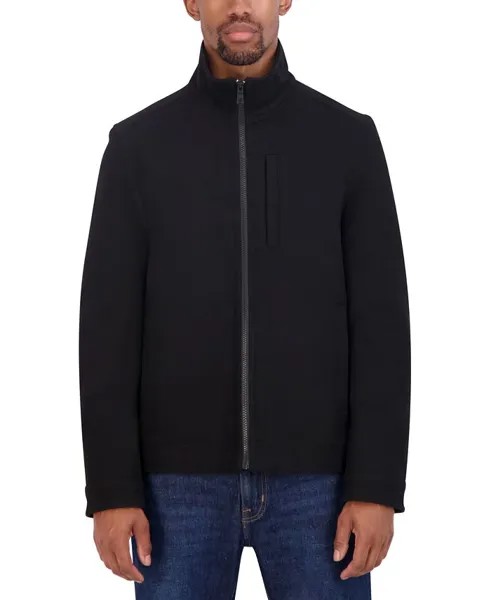 Мужская куртка на молнии из смесовой шерсти Nautica, черный