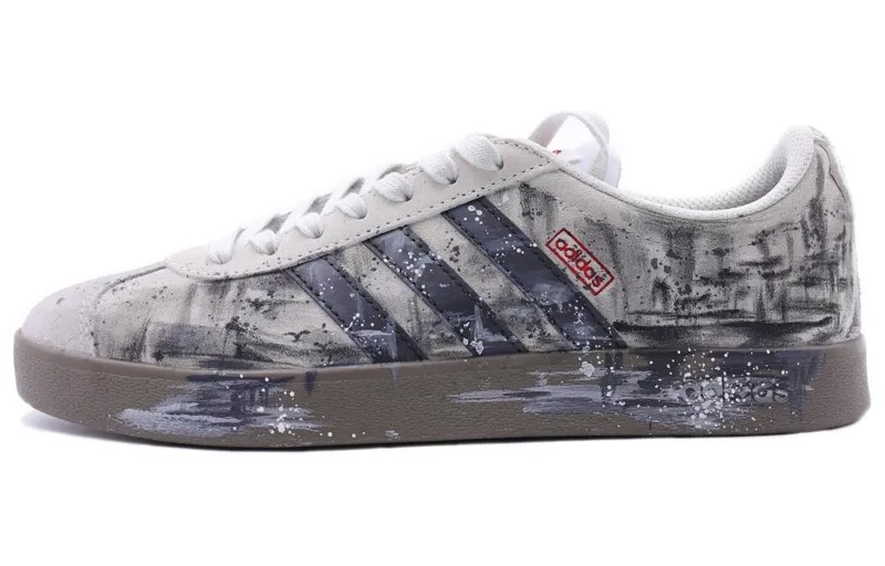 Кроссовки adidas neo Vl Court Skateboarding Shoes Unisex Low-top Black, серебряный