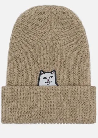 Шапка RIPNDIP Lord Nermal Beanie, цвет бежевый