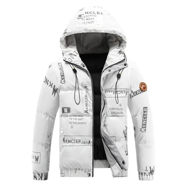Мужская мода Зимняя куртка Корейская версия тренда утолщения Короткая блестящая куртка Повседневное пальто