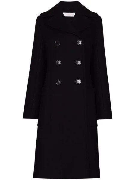 See by Chloé SBC LPL DBL BRST PCKTS LONG COAT BLK