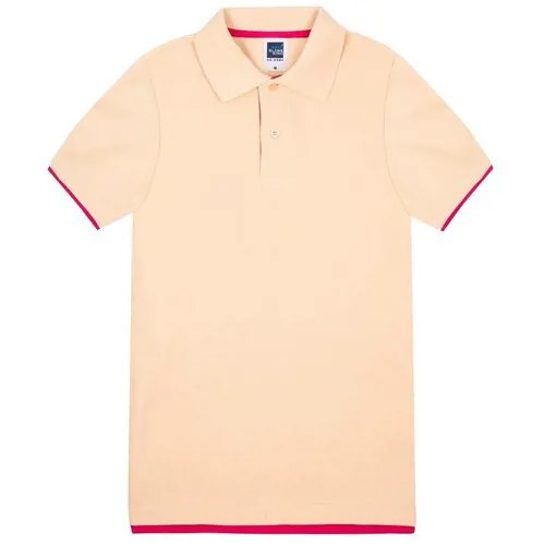 Футболка поло мужская / Blank King / Mens Hit Color Golf Polo Shirt / персиковый с розовым / (M)