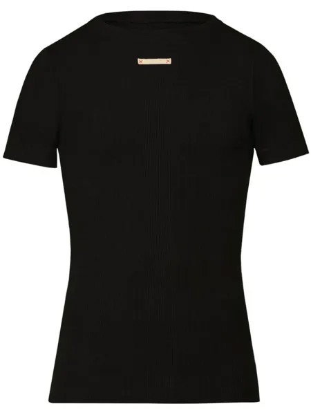 Maison Margiela футболка Fancy в рубчик, черный