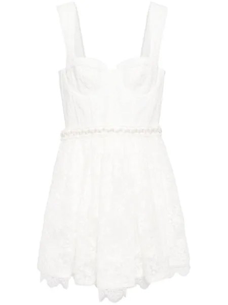 Alice + olivia мини-платье Hope из цветочного кружева, белый
